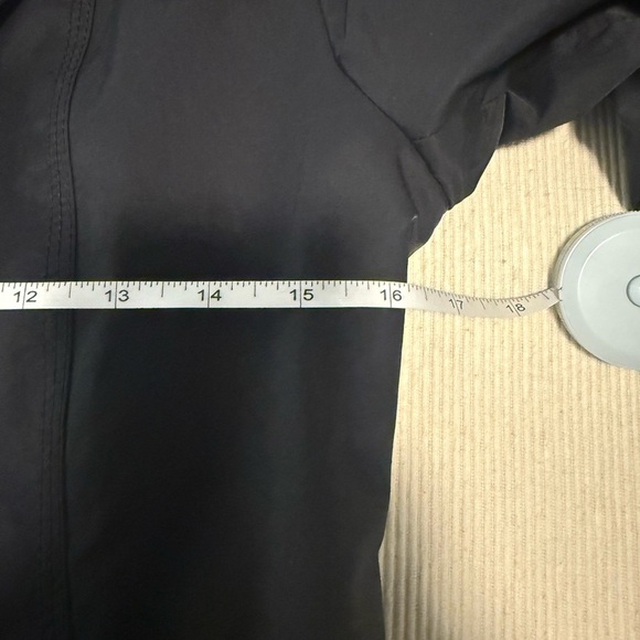 Gallery Black Trench Coat Tailored Minimalist Design Small - Picture 4 of 8